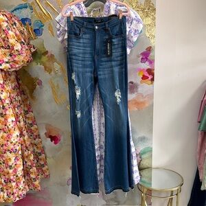 GJG DENIM Los Angeles Women's Blue Distressed Jeans